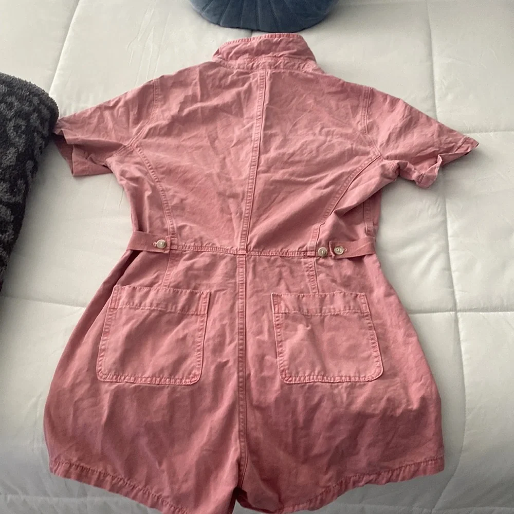 Vici “tough love cotton pocketed utility romper” Color:pink size: medium - Picture 2 of 3